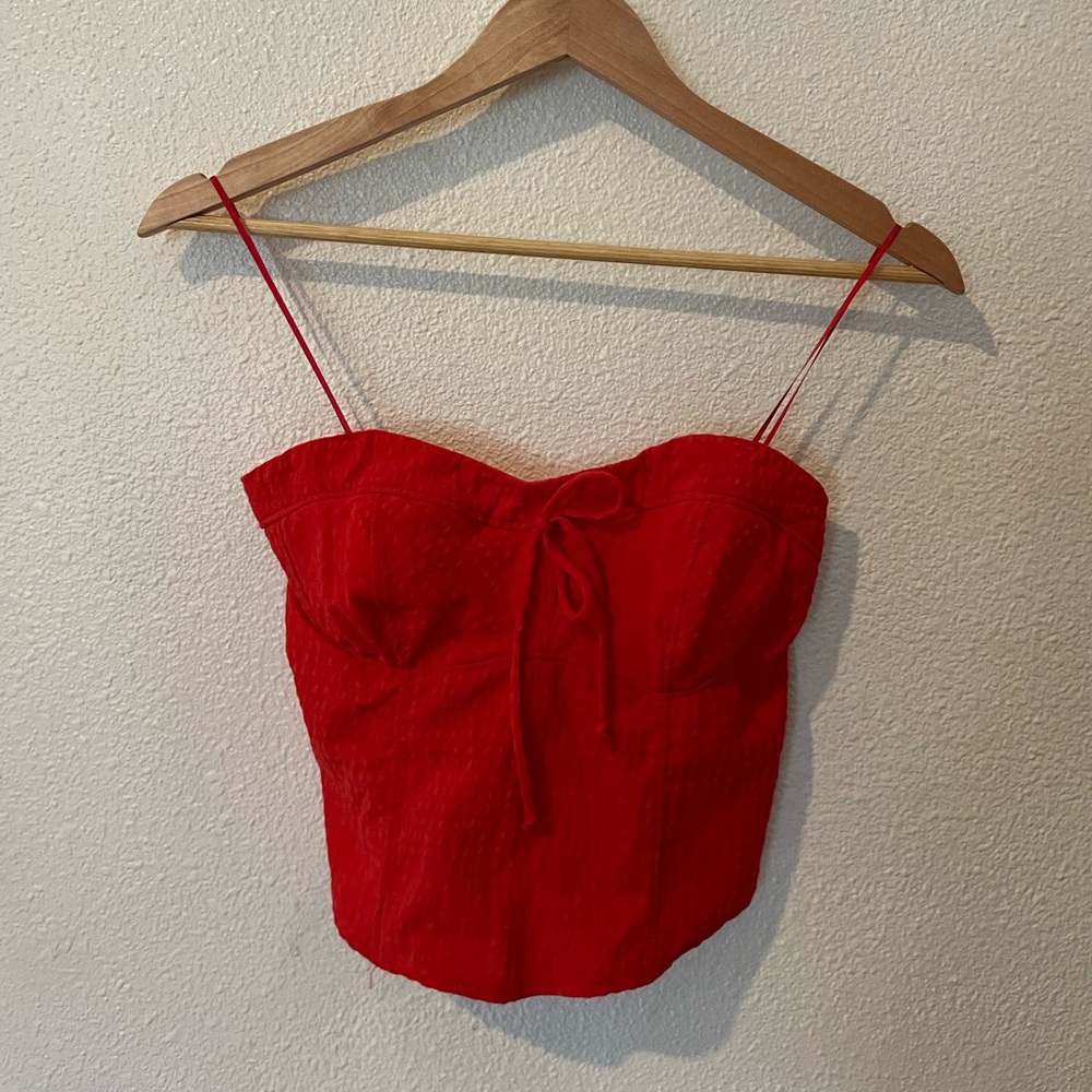 Kirious Los Angeles Red Strapless Top Size XS New NWT Picnic Concert